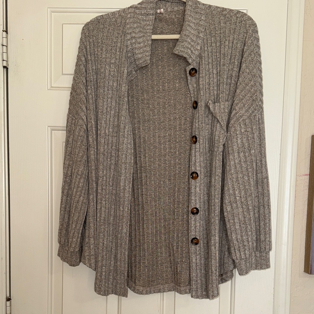 Cozy Brown Ribbed Women's Sweater